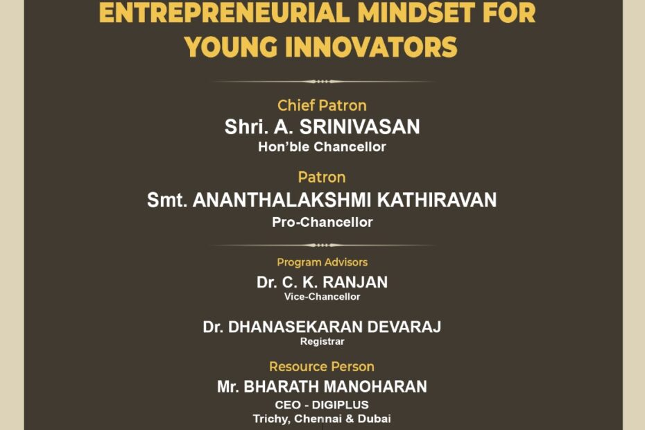 Was invited to Dhanalakshmi Srinivasan Engineering college Trichys Department of Electronics and Communication ECE to conduct a session on Entrepreneur Mindset